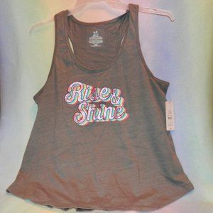 SECRET TREASURES SLEEPWEAR TANK * GRAY *RISE AND SHINE * NEW *